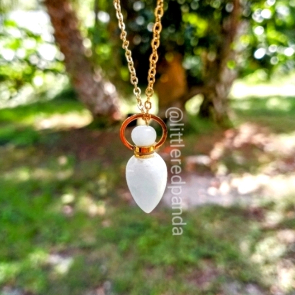 Genuine Aquamarine carved bottle necklace
